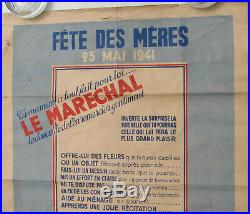 1 X Affiche. 1941. Fete Des Meres. Le Marechal. 79 X 80. Alain Saint-ogan