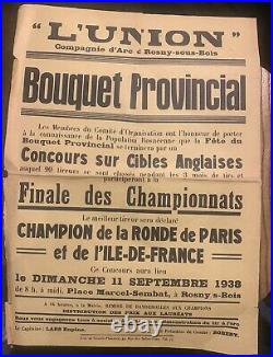 11 Documents. Tir À L'arc. Bouquet Provincial. Fontainebleau, Compiegne, Vernon