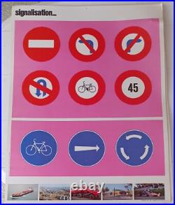 13 Affiches poster Pédagogiques Sécurité Routière (Station Essence Antar 1970)