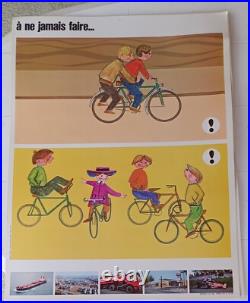 13 Affiches poster Pédagogiques Sécurité Routière (Station Essence Antar 1970)