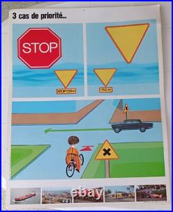 13 Affiches poster Pédagogiques Sécurité Routière (Station Essence Antar 1970)