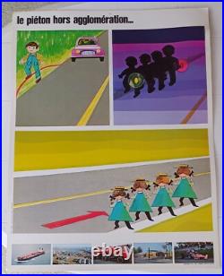 13 Affiches poster Pédagogiques Sécurité Routière (Station Essence Antar 1970)