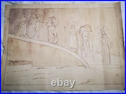 1950 ANCIEN DESSIN FOLIES BERGERES signé FORMAT 65 x 48 MOULIN ROUGE
