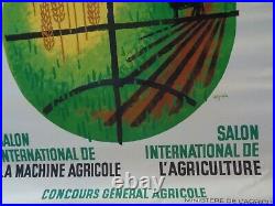1er salon de l'agriculture 1964 VERSAILLES Affiche Originale agricole tracteur