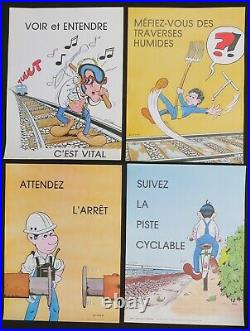 24 Affiches 30x40cm SNCF sécurité au travail GONDO security poster