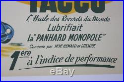24 heures du MANS 1952 original POSTER affiche PANHARD MONOPOLE YACCO Hemard