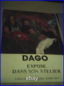 2AFFICHES 1980 DAGO Peintre dont l'ORIGINALE. ET une de PARIS EXPOSITION! 50x70cm