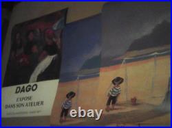 2AFFICHES 1980environ DAGO Peintre dont l'ORIGINAL. ET une d'EXPO PARIS. 50x70cm