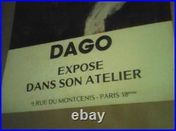 2AFFICHES 1980environ DAGO Peintre dont l'ORIGINAL. ET une d'EXPO PARIS. 50x70cm