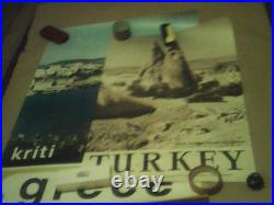 2AFFICHES Anciennes Grèce 1970-70x100cm TURKEY 78x52cm 1950Tourisme Paysages