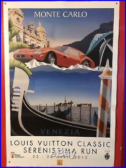 3 Affiches Louis Vuitton Classic, Razzia, Venise Bugatti, Ferrari, course, originale