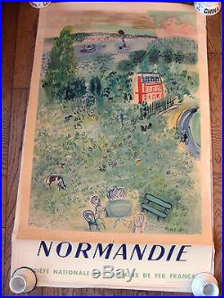 4 Affiches Chemin de Fer SNCF Normandie, Bretagne, Flandres, Provence Raoul Dufy