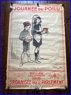 6 affiches différentes Journée du poilu 1915 / Poulbot, Steinlen / originales