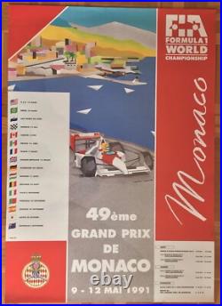 9 affiches anciennes originales GP De Monaco