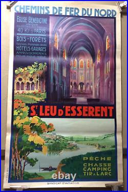 A. FOSSARD Vintage Poster Chemin de Fer du Nord St LEU d' ESSERENT 062X100 Cms