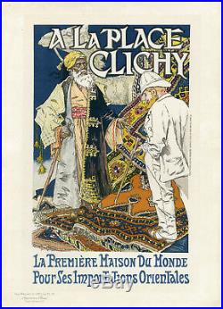 A LA PLACE CLICHY Litho Maîtres de l'Affiche entoilée Eugène GRASSET 1891