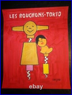 ADVERTISING POSTER BY SAVIGNAC LES BOUCHONS-TOKIO 1999 50cmx61cm