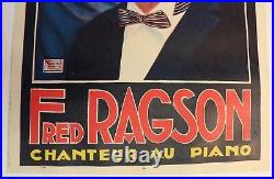 AFFICHE 1900 Fred RAGSON CHANTEUR PIANO NICOLITCH FRAGSON CABARET MUSIC HALL