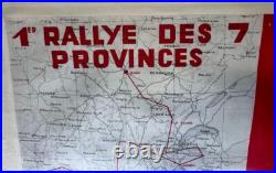 AFFICHE 1956 RALLYE AUTOMOBILE des 7 PROVINCES ESSO LANCIA AURELIA B 20 22 24