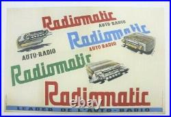 AFFICHE 1957 RADIOMATIC AUTO RADIO AUTORADIO AUTOMOBILE USA Général Motors