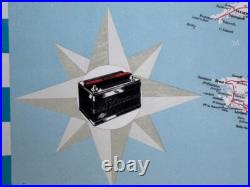 AFFICHE 1958 batterie FULMEN CARTE EUROPE Ford GT 40 Aérotrain BUS MOTO Tracteur