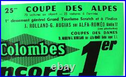 AFFICHE 1964 COUPE des ALPES ALFA ROMEO GIULIA TZ ROLLAND & AUGIAS SUPER TI +