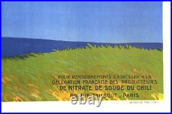 AFFICHE AGRICOLE 1930 NITRATE SOUDE du CHILI AZOTE NITRIQUE LITHO DRAEGER