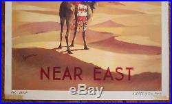 AFFICHE AIR FRANCE 1950 NEAR EAST EGYPTE SPHINX par GUERRA edition ALEPEE & Cie