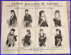 AFFICHE ANCIENNE (1879) Grands Magasins du Louvre Mode & Dentelles AFFICHE ANCIENNE (1879) Grands Magasins du Louvre Mode & Dentelles