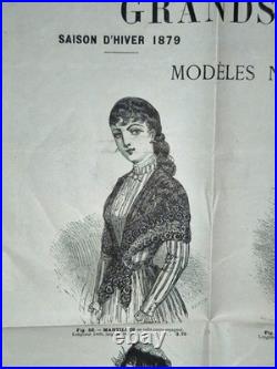 AFFICHE ANCIENNE (1879) Grands Magasins du Louvre Mode & Dentelles