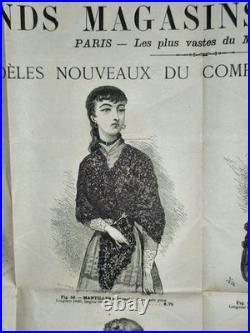 AFFICHE ANCIENNE (1879) Grands Magasins du Louvre Mode & Dentelles