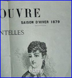 AFFICHE ANCIENNE (1879) Grands Magasins du Louvre Mode & Dentelles