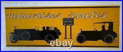 AFFICHE ANCIENNE 1920-30 PNEU CORD BALLON DUNLOP 80 x 30 cm Montluçon CYCLECAR