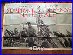 AFFICHE ANCIENNE 3e EMPRUNT DE LA DEFENSE NATIONALE RENE LELONG WW1 14-18