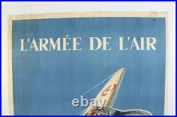AFFICHE ANCIENNE ARMEE DE L'AIR Paul Lengellé 1950 AVION VAMPIRE MISTRAL HISPANO