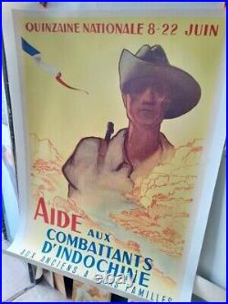AFFICHE ANCIENNE Aide aux combattants d'Indochine
