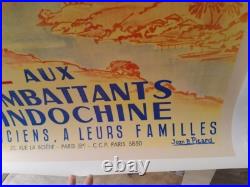 AFFICHE ANCIENNE Aide aux combattants d'Indochine