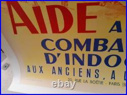 AFFICHE ANCIENNE Aide aux combattants d'Indochine