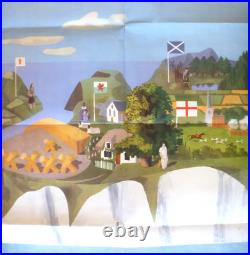 AFFICHE ANCIENNE BEA to BRITAIN PAR KENNETH ROWNTREE 1957