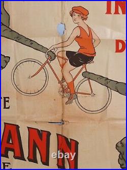 AFFICHE ANCIENNE BICYCLETTE THOMANN circa 1920