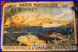 AFFICHE ANCIENNE Circa 1920/30 PORT DE MARSEILLE SIGNEE AUGUSTE LEROUX LEGOUPY