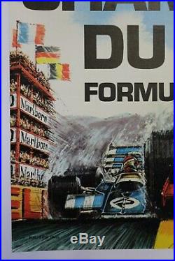 AFFICHE ANCIENNE FORMULA 1 PAUL RICARD CASTELLET signé BOIVEN premier GP F1 1971