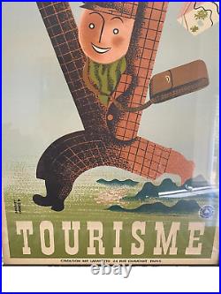 AFFICHE ANCIENNE LOTERIE NATIONALE TOURISME 14e 1939 TRANCHE DEROUET & LESACQ