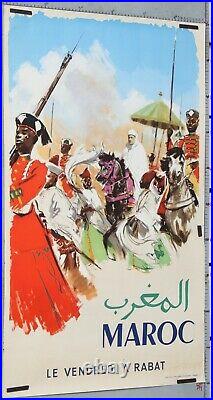 AFFICHE ANCIENNE MAROC LE VENDREDI A RABAT ci 1960' EDITIONS AFRICAINE PERCEVAL