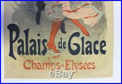 AFFICHE ANCIENNE ORIGINALE CHERET PALAIS de GLACE CHAMPS ELYSEES XIXe litho