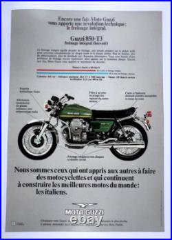AFFICHE ANCIENNE ORIGINALE MOTO GUZZI 850-T3 (CALIFORNIA SP LE MANS) entoilée