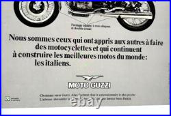 AFFICHE ANCIENNE ORIGINALE MOTO GUZZI 850-T3 (CALIFORNIA SP LE MANS) entoilée