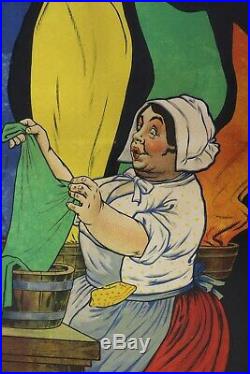 AFFICHE ANCIENNE ORIGINALE Ogé Eugène TEINTURE IDEALE couleurs LYON 1910