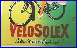 AFFICHE ANCIENNE ORIGINALE SOLEX VELOSOLEX 120x160cm signée René RAVO 1953 1964