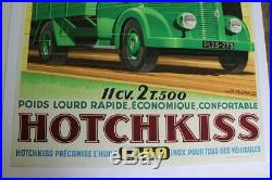 AFFICHE ANCIENNE ORIGINALE camion HOTCHKISS PL 20 25 50 AM Grégoire Alexis KOW